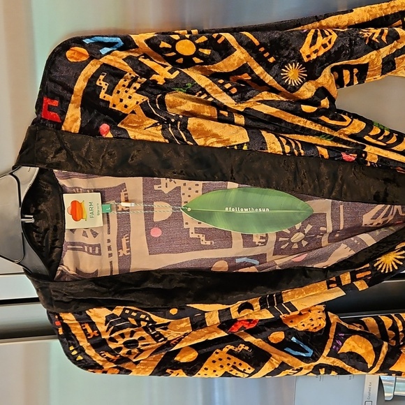 💕FARM RIO💕 Tropical Icons Kimono Robe ~ Tropical Icons Large L NWT - Picture 9 of 15